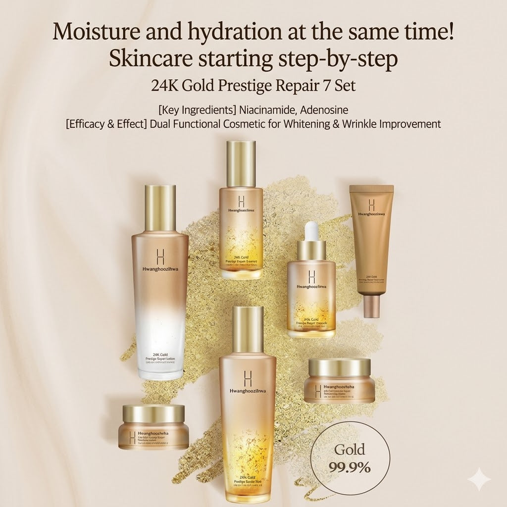 Hwanghu Jihwa 24K Gold Prestige Repair 7-Piece Complete Collection