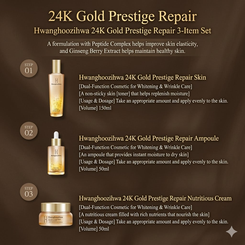 Hwanghu Jihwa 24K Gold Prestige Repair 3-Piece Collection