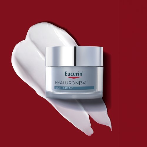 Eucerin Hyaluron 3X Night Cream 50ml (2 pieces) + Free gift: DermoPurify Cleansing Foam 50g + Concen
