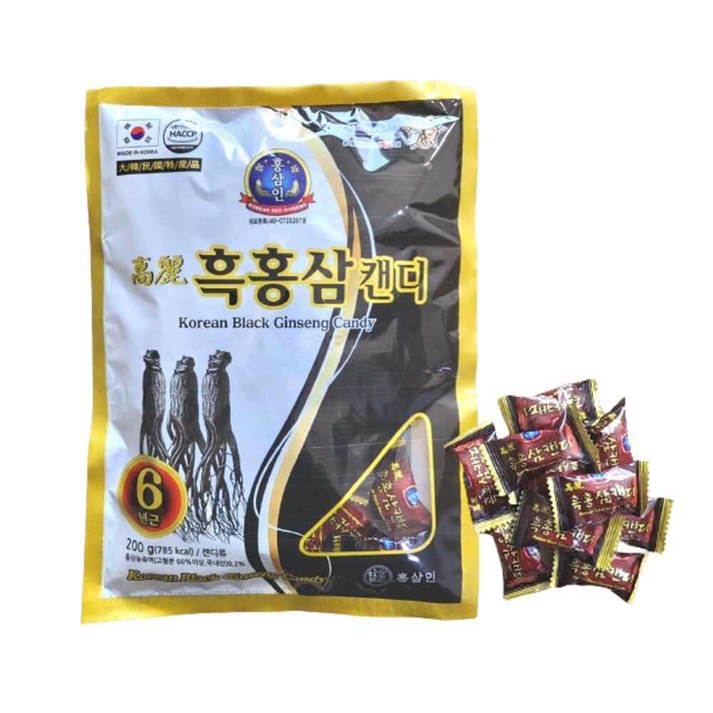 Other Korean black ginseng candy, black red ginseng candy, red ginseng candy 200g.