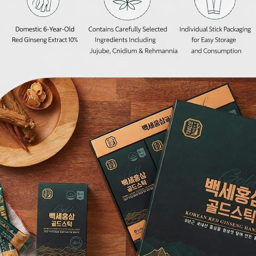 Hansamin Baekse Roter Ginseng Gold Stick 10ml x 60er Pack