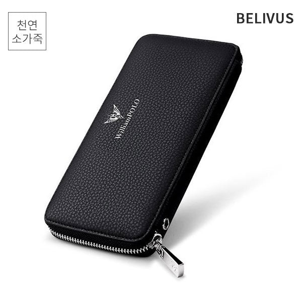 Billyburg Men's Daily Business Card Leather Wallet Round Back BJI438