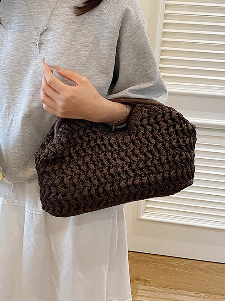view like wood handle natural canvas tote bag