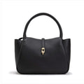 Esquarea Women's Oplembo Cowhide Leather Zipper Tote Bag (ECEFHB641BK) (P003722839)