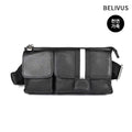 Billy's men daily black leather crossbody travel backpack BJI379