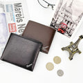 Hem Men's Plain Leather Mini Card Wallet Metal Logo Ring Wallet