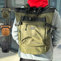 Men's Waterproof Nylon Large Capacity Tote Bag Backpack