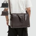 Cloth Fragment Men Artificial Leather Generous Storage Two-Way Briefcase
