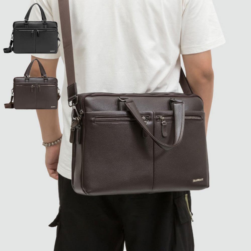 Cloth Fragment Men Artificial Leather Generous Storage Two-Way Briefcase