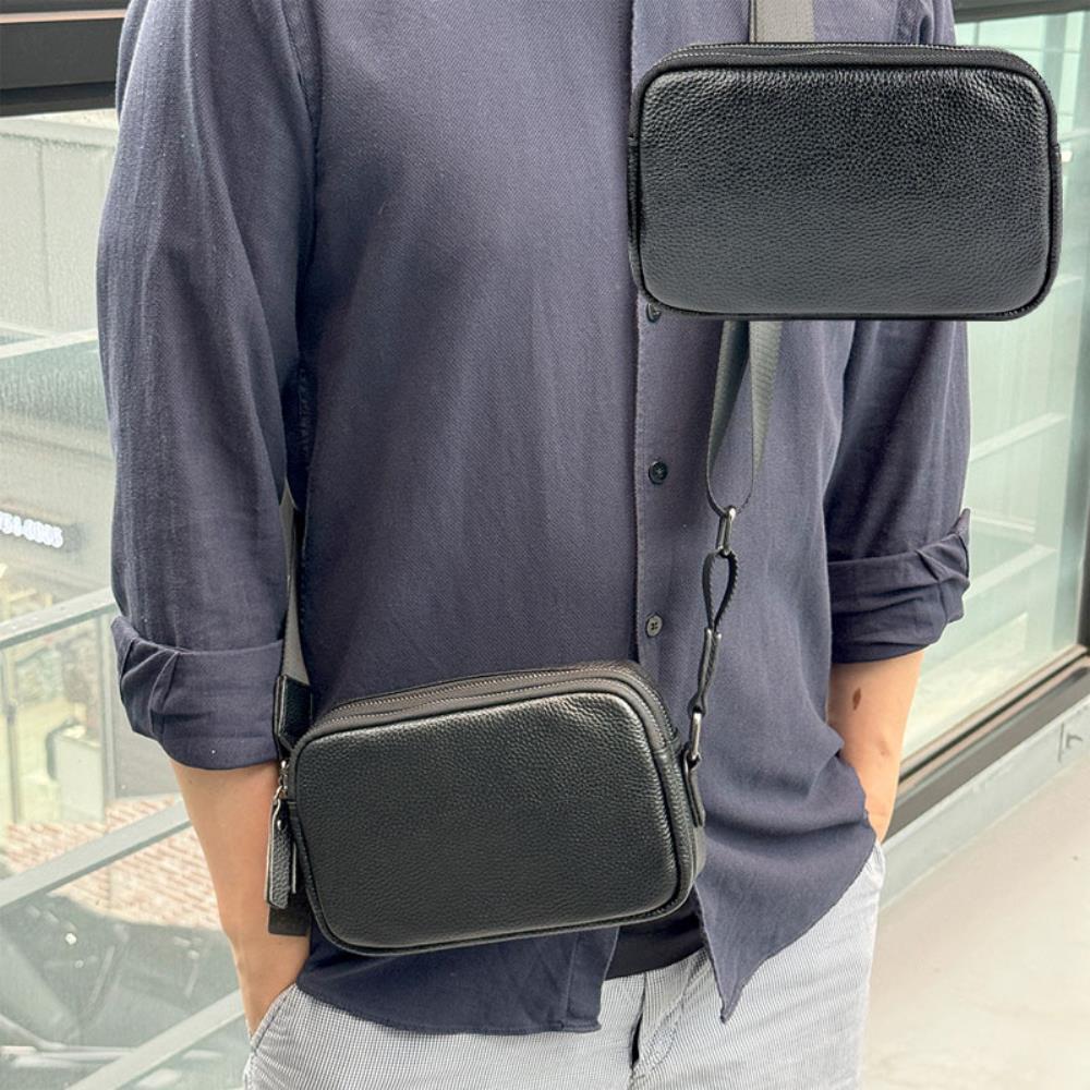 men's leather crossbody bag in casual minimalist style