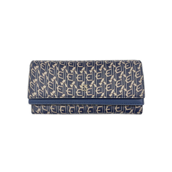 Esquire Women's Blossom Line Double Flap Three Compartment Long Wallet ECBSPR601-1US