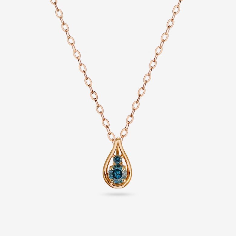 Everling 14K 18K ShineDue Blue Diamond Gold Necklace