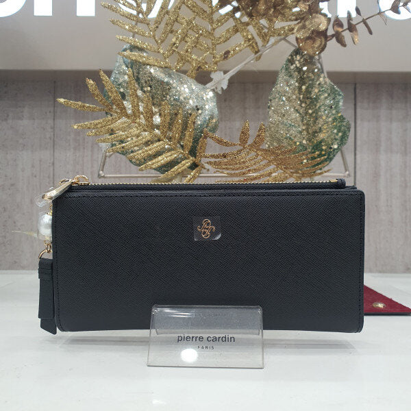 Pierre Cardin Sapiano Cowhide Pearl Point Decoration Slim Long Wallet GN