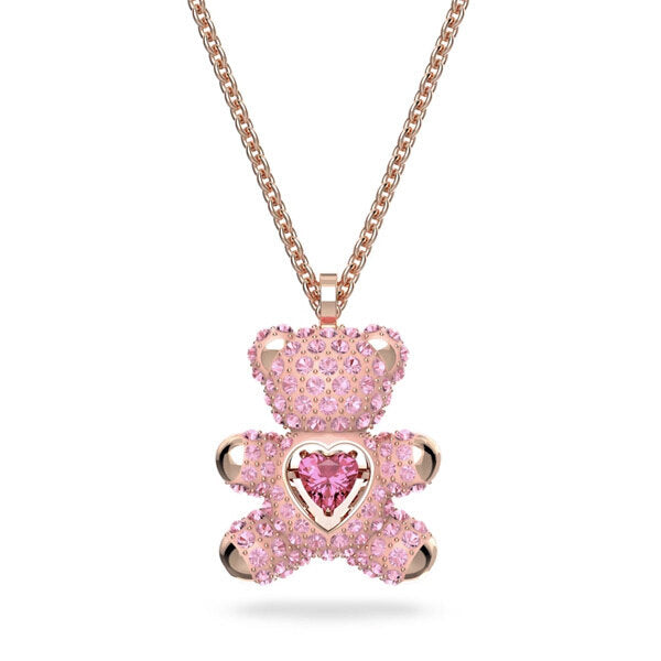 EditShop Bless Swarovski Necklace Teddy Heart Pink Bear 5642976