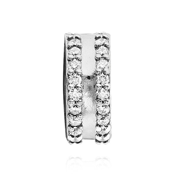 EditShop Bless Pandora Charm Clip Double Line Pave Silver 798422C01