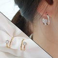 Simple Cubic Zirconia Ring Earrings for Women's Daily Look