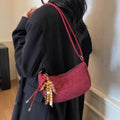 Sleeveless女性_round_suede_dailyShoulderBag
