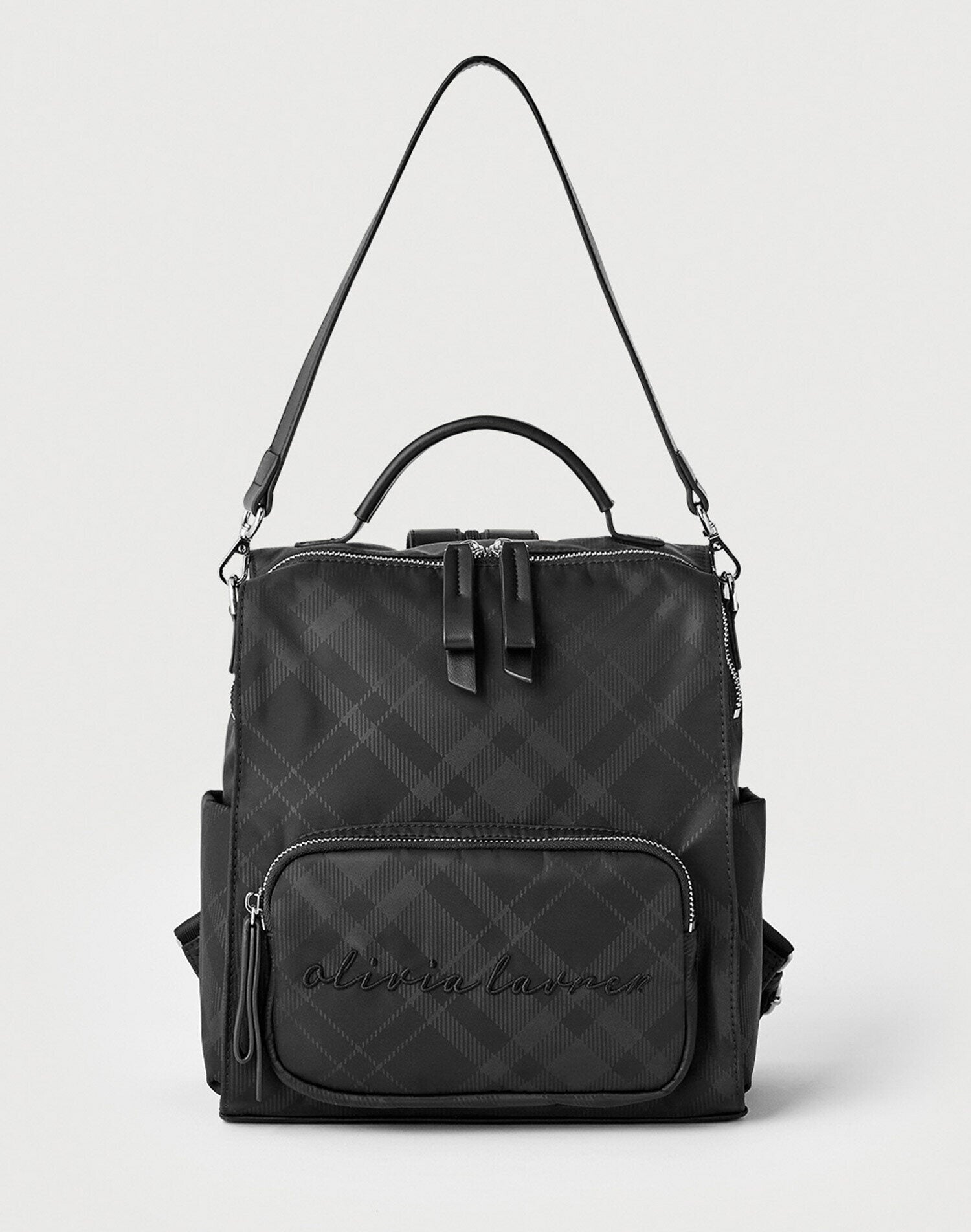 Olivia Lauren Check Logo Embroidery Backpack VYCUB5X1331