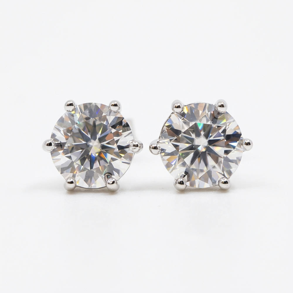 OpalHouse 925 Silver 1 Carat Moissanite Simple Earrings OPQUE5010