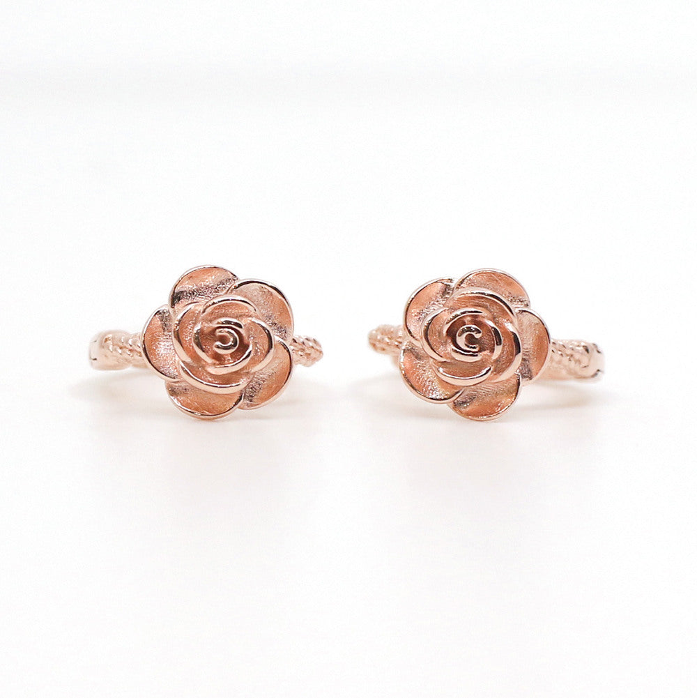 OpalHouse 925 Silver Custom Rose One-Touch Earrings OPHEE1701