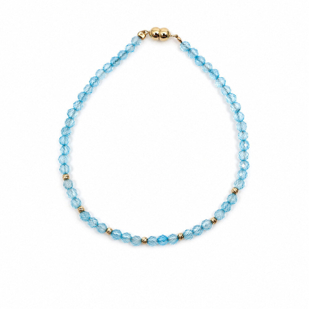 Opalhouse 14k Raw Stone Cutting Ball Bracelet 4 Types Choose 1 (Magnetic Lock) OPPB0355