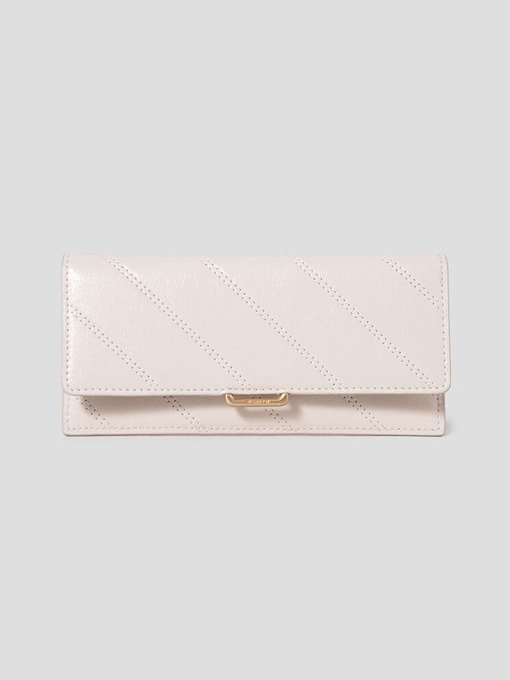 Vinpole ACC (BE51A4M150) Nora Quilting Slim Long Wallet - Ivory