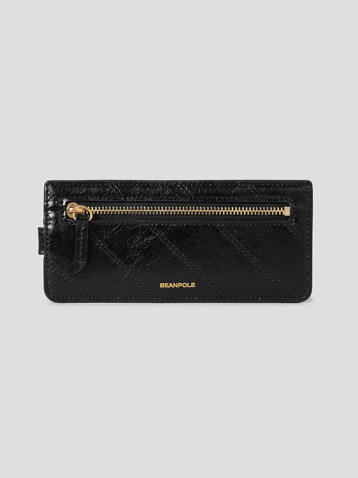 Binfoul ACC Black Nora Quilted Zip Card Wallet