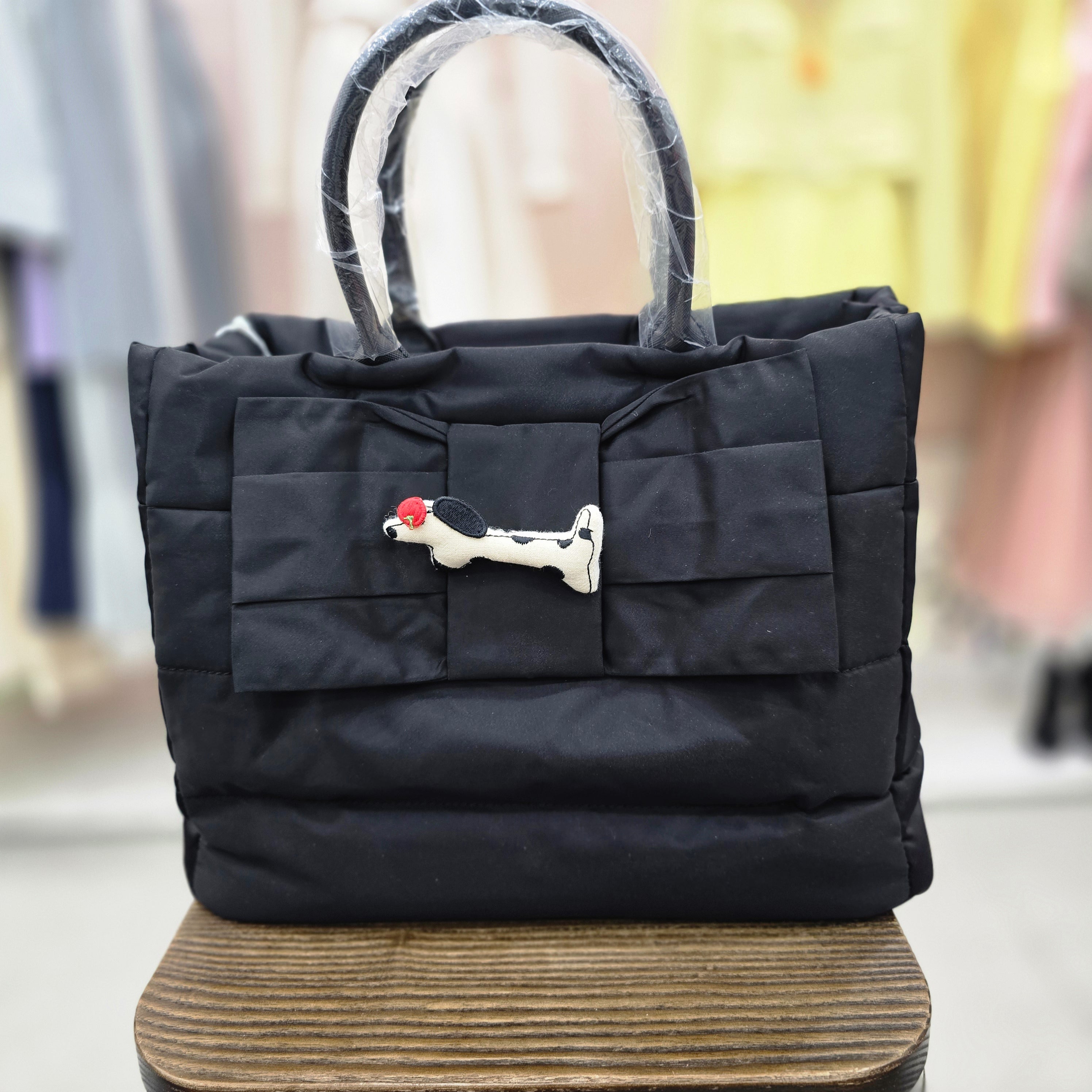 Shantien Big Ribbon Decorative Pin Shoulder Bag S261CH05JK