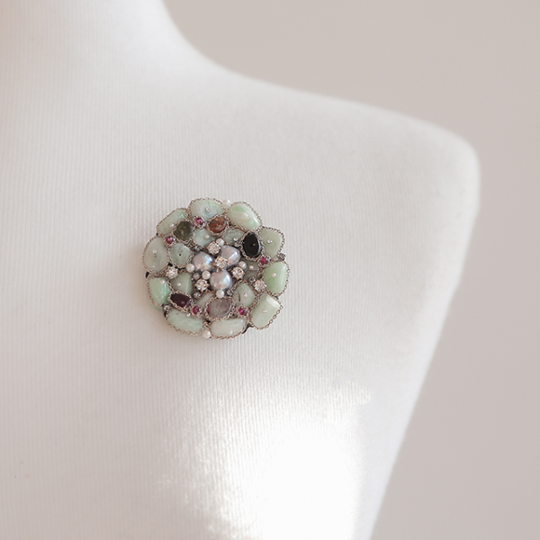 Jay Loren Bidadez 01Bh0105 stone abalone brooch
