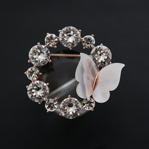 JayLoren Bh0211 Tortoiseshell Crystal Brooch