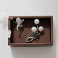 Jay Lore Baidaji 1Bh0244 Pearl Point Jade Sprout Brooch