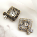 Jay Loren Bvdazy BDBR0148 Antique Chain Rectangle Crystal Brooch