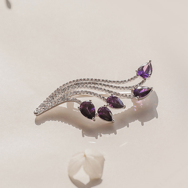 Jay Loren Bivedazi Bb0283 Tall Flower Purple Pin