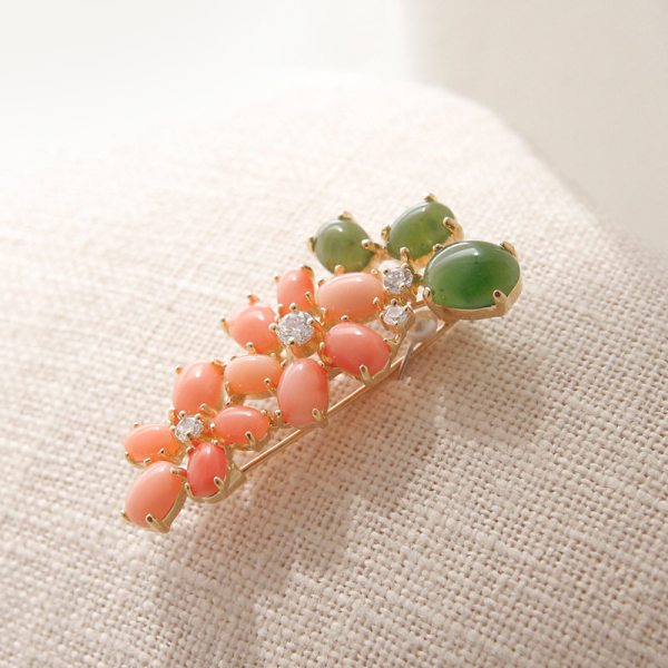 Jay Loren Badayzi Bb0298 Flower Coral Brooch