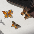 Jay Loren Bivdai Gold Butterfly Dotted Jasper Brooch Bb0332