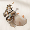 JayLoren Bavedi White Flower Pearl Brooch Bb0333