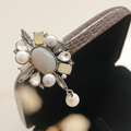 Jaye Loren Bavedi Agate Pearl Cubic Zirconia Brooch Bb0351
