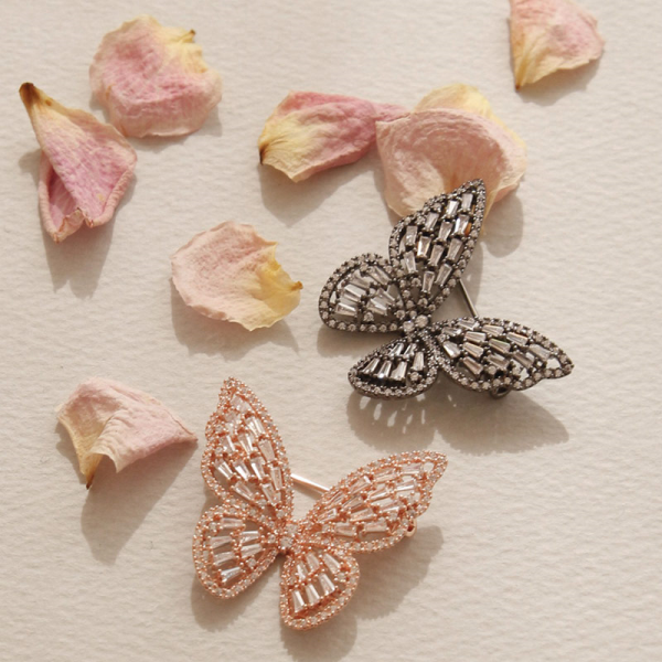 Jay Loren Bvdazy Butterfly Signature Cognac Brooch Bb0372