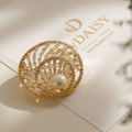 Jayloren Bivedge Damsi Pearl Cubic Zirconia Brooch Bb0406