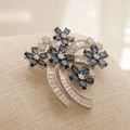 JayLoren Bivday Blue Cube Flower Pin Bb0413