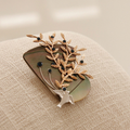 Jay Lore Baiday Leaf Cube Bead Brooch Bb0415