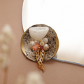 Jay Loren Pearl Bai Dai Zi Zhuo Round Cubic Brooch Bb0422