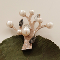 JayLoren Bivedge Freshwater Pearl Cubic Zirconia Magnetic Brooch Bb0427