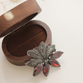 Jaylo Loren Bivedaji Ganet Flower Silver Brooch Bb0447