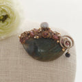 Jay Loren Beldy Ruby Labrador Gem Half Moon Brooch Bb0455