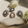 Jayloren Bivedaji Round Cameo Maccasite Silver Brooch Bb0460