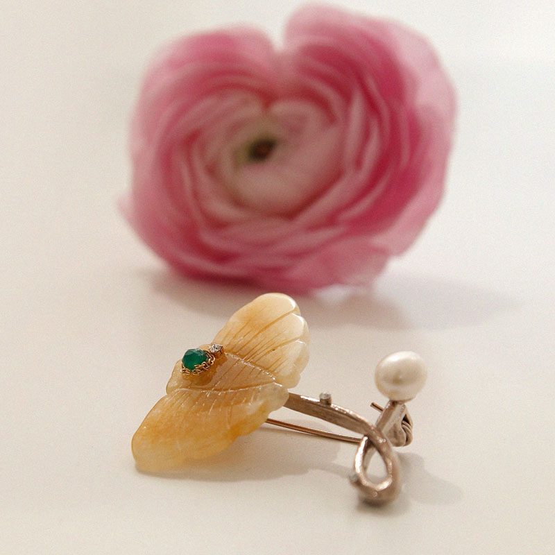 Jayloren Bidady Brilliant Iolite Natural Stone Butterfly Brooch Bb0467