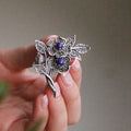 Jaye Loren Bvdazy Lapis Flower Silver Brooch Bb0470