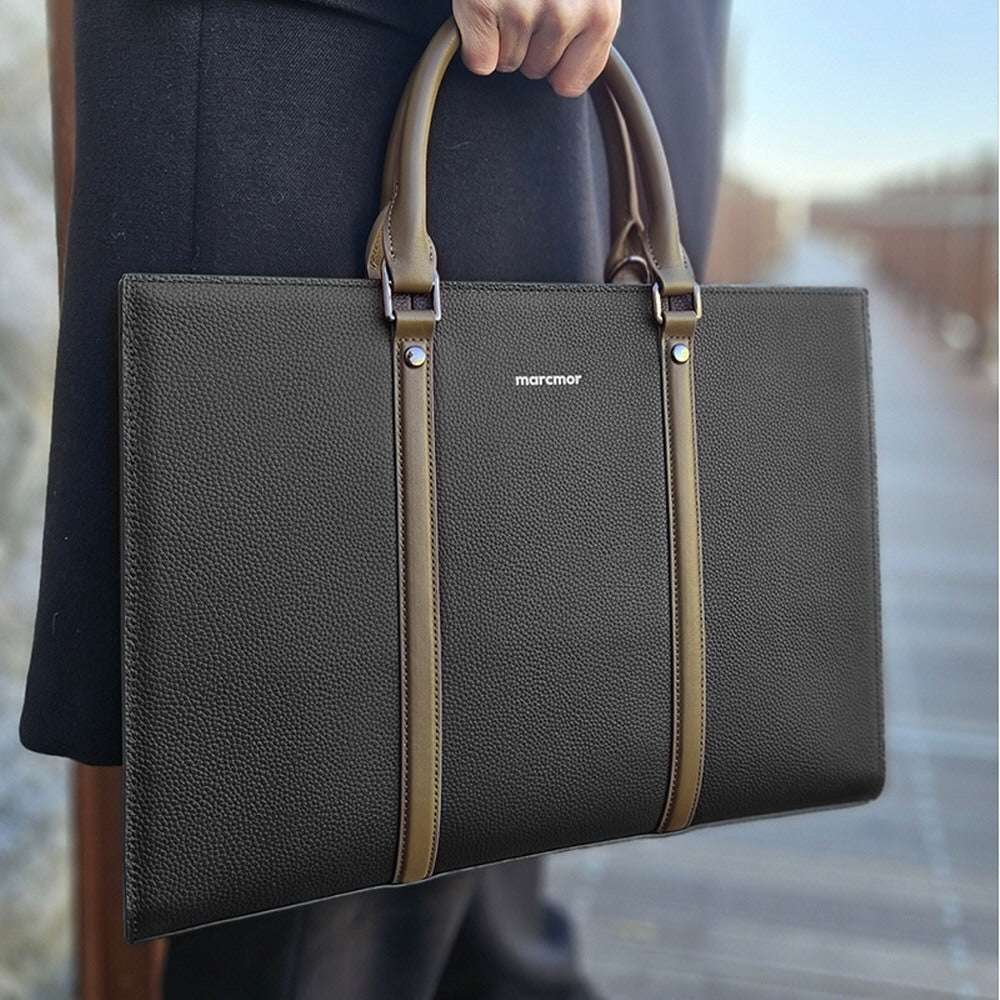 Backstage mm-t006 natural calfskin tote bag briefcase