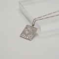 Amuelle 925Silver Antique Square Necklace AMWBN7114